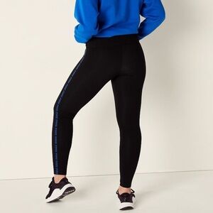 PINK Victoria's Secret Black High-Waist Leggings with Side Script